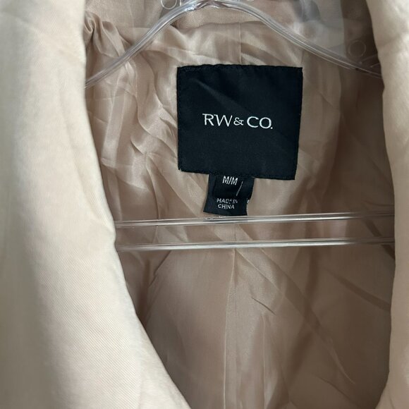 RW&Co. Women's Beige Double Breasted Trench Coat US M. - Picture 5 of 8